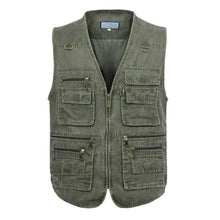 Load image into Gallery viewer, Men's Cotton Cargo Fishing Vest with Zip Pockets