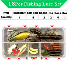Load image into Gallery viewer, Soft and Hard Bait Lure Kit with Tackle Box