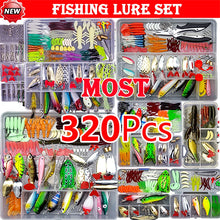 Load image into Gallery viewer, Soft and Hard Bait Lure Kit with Tackle Box
