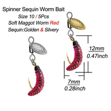 Load image into Gallery viewer, Sequin Spinner Worm Flies, 5- or 10-Pack