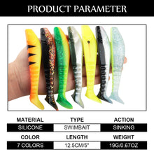 Load image into Gallery viewer, Spinpoler 5" Paddle-Tail Soft Swimbait Shad, 2-Pack