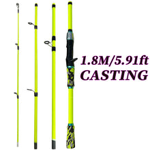 Load image into Gallery viewer, Carbon Fiber Travel Lure Rod – 4/5 Section (1.8–2.1m)
