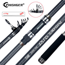 Load image into Gallery viewer, PHISHGER Carbon Telescopic Surf Spinning Rod (3.6–5.3m)