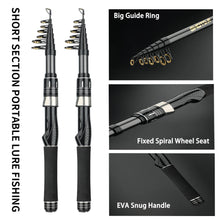 Load image into Gallery viewer, Portable Telescopic Travel Rod Reel Combo 1.5–2.4m