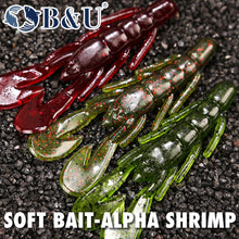 Load image into Gallery viewer, B&amp;U Vibe Craw Soft Crawfish Bait, 6-Pack (8cm)