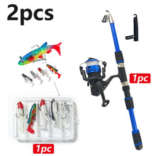 Load image into Gallery viewer, Telescopic Rod Reel Combo with Swimbaits Kit
