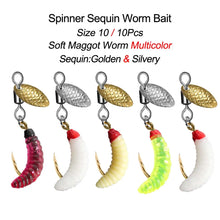 Load image into Gallery viewer, Sequin Spinner Worm Flies, 5- or 10-Pack