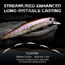 Load image into Gallery viewer, MEREDITH Jerk Minnow 100F Floating Wobbler (10cm, 14g)