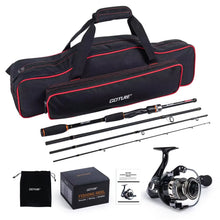 Load image into Gallery viewer, Lightweight Carbon Fiber Travel Rod Reel Combo