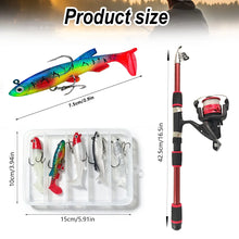 Load image into Gallery viewer, Telescopic Rod Reel Combo with Swimbaits Kit