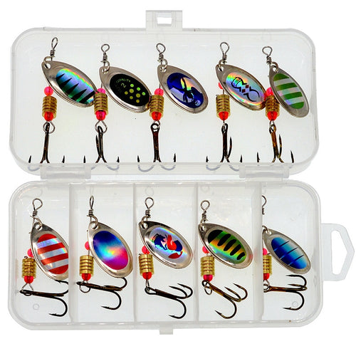 10pcs/lot fishing spoon baits spinner lure 6CM 4G with box
