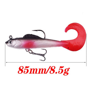 1PCS 85mm 8.5g Jig Head PVC Fishing Lures With Long Tail