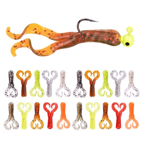20pcs Soft Silicone Lures 4cm 0.7g With Shrimp Scent