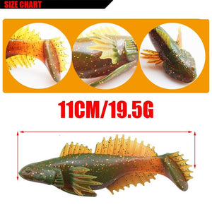 1Pcs Super Big Soft Fishing Worm Jig Lures 11cm 19.5g