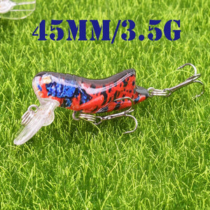 4PCS Mixed Color Grasshopper Fishing Lure Set With Box