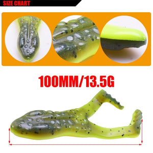 2pcs/lot Soft Rubber Frog 100mm 13.5g Big Silicone Bait