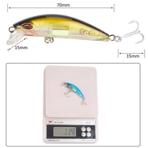 1Pcs 3D Eyes Luminous Minnow Fishing Lures 7cm 11.5g For Night Fishing