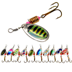 10pcs/lot fishing spoon baits spinner lure 6CM 4G with box