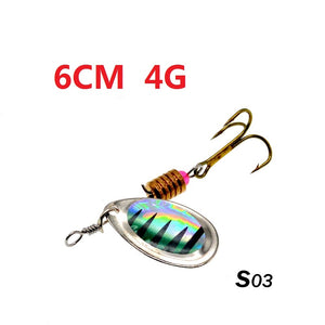 10pcs/lot fishing spoon baits spinner lure 6CM 4G with box