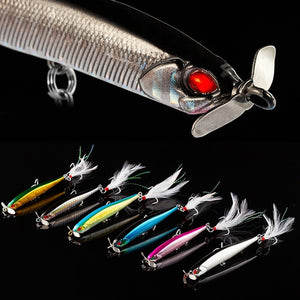 1pc Propeller Minnow Fishing Lure 12.5g 100mm Sinking Pencil Baits