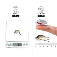 Load image into Gallery viewer, 5pcs 1.5g 3cm Mini Wobblers/Crankbait Fishing Lure