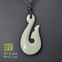Load image into Gallery viewer, Handmade Carved Bone Fish Hook Pendant
