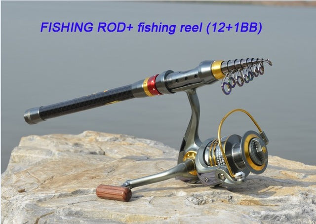 Carbon Fiber Telescopic Fishing Rod. Spinning Reel Included – The Fishing  Nook