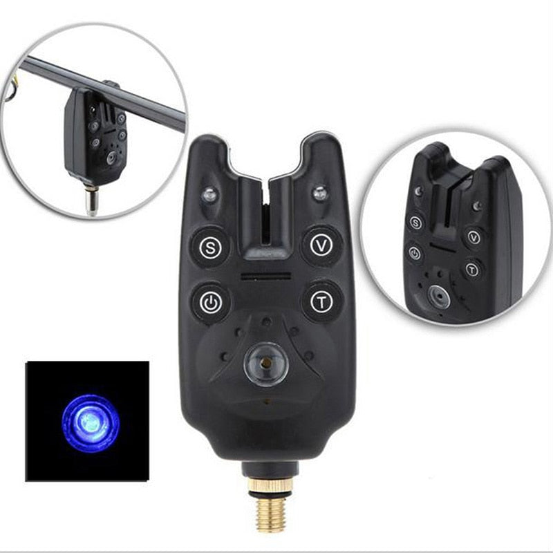 Fishing Bite Alarm with 2 LEDs Blue Light. Adjustable Tone And Volume. Waterproof