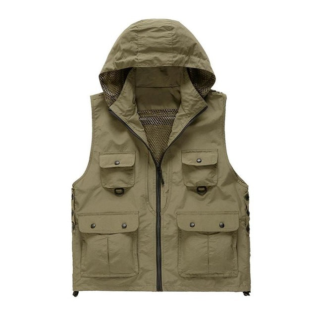 Fast Drying, Hooded and Sleeveless Fishing Vest – The Fishing Nook
