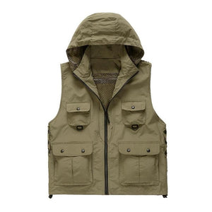 Fast Drying, Hooded and Sleeveless Fishing Vest