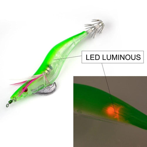 1Pcs LED Luminous Flash Shrimp 13.5cm 21g Lead Sinker Jig Bait Lure