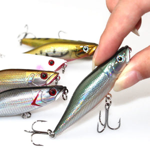 7cm 7.2g Popper Fishing Lures 3D Eyes