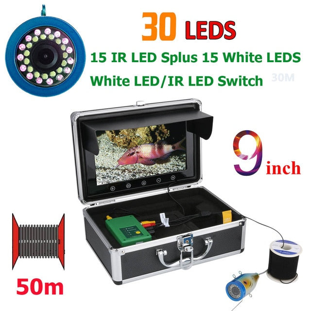 9 Inch Screen Fish Finder Underwater Fishing Camera In 3 Cable Lengths To Choose From