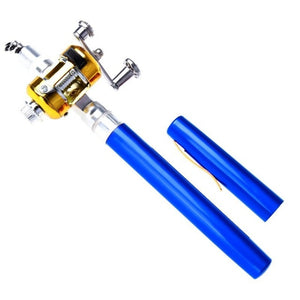 Pocket Pen Telescopic Mini Fishing Rod And Reel In 6 Colors.