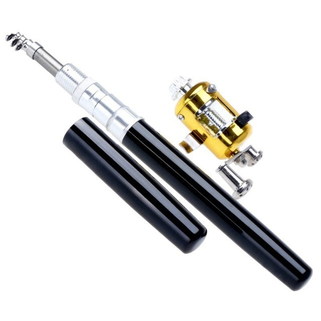 Pocket Pen Telescopic Mini Fishing Rod And Reel In 6 Colors.