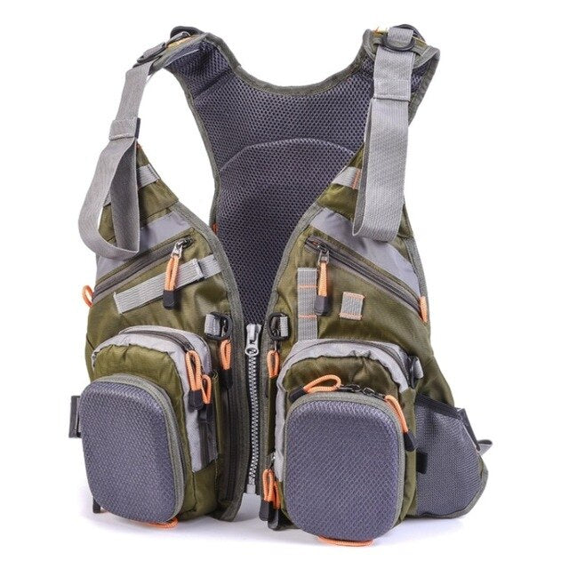 Fly Fishing Vest For Breathable Comfort With Adjustable Straps And Multiple Pockets